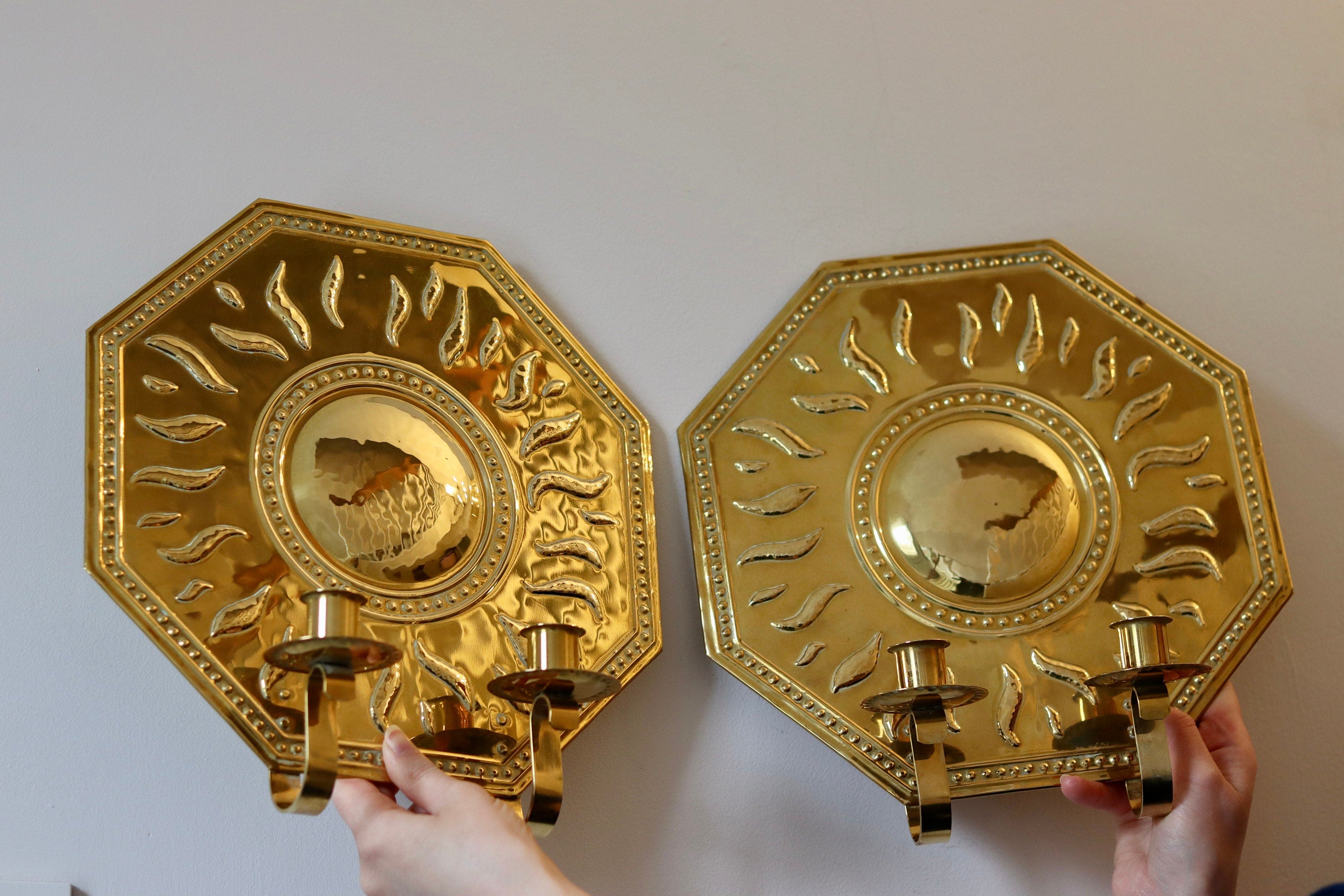 Pair of Mid-Century Brass Swedish Sconces by Torbjörn Tested