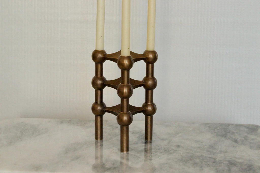 Trio of Vintage Brass Candle Holder by Stoff Nagel