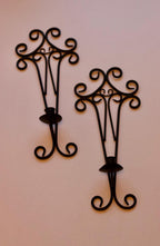 Pair of vintage black metal sconces