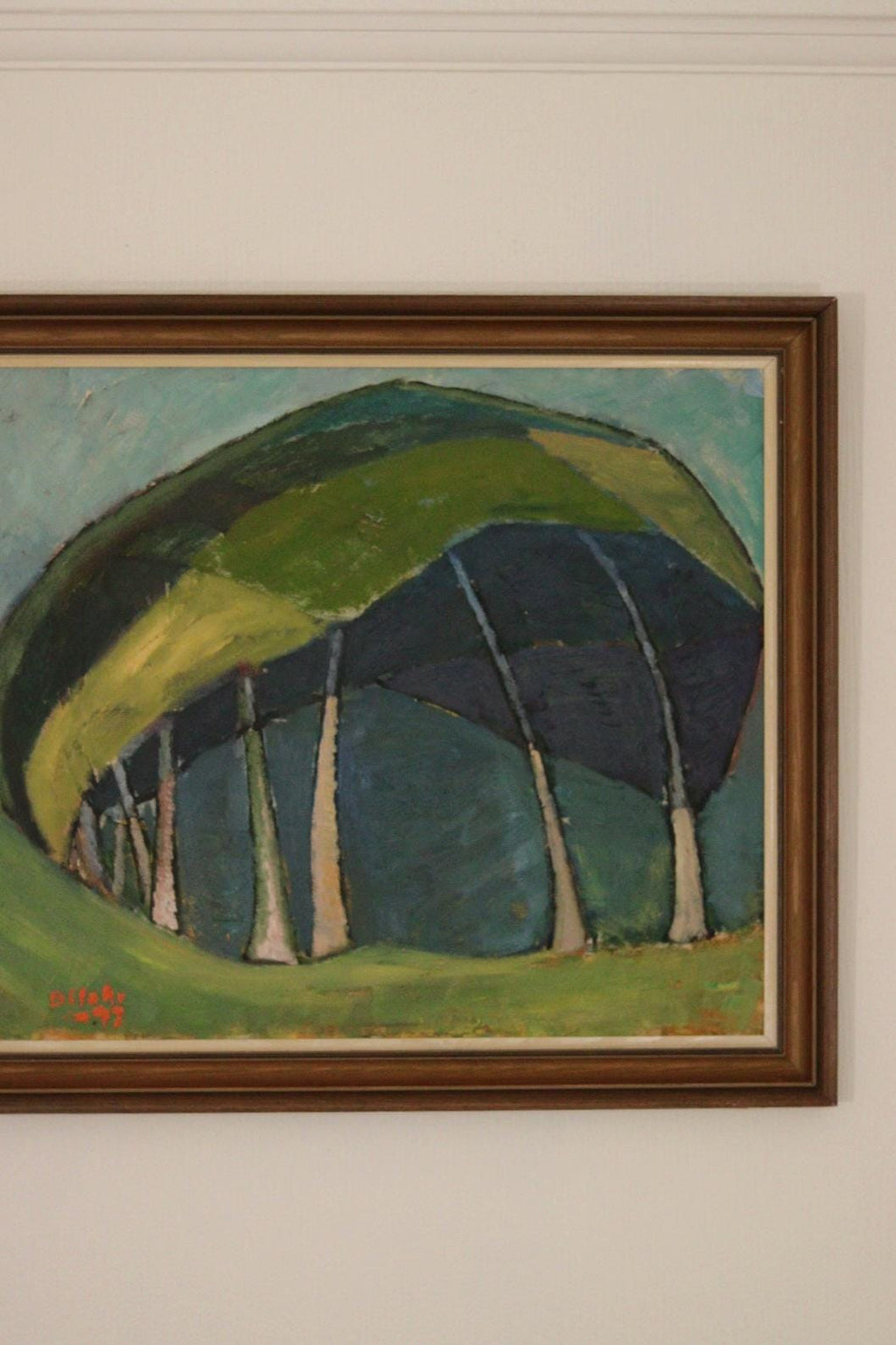 Original Swedish Oil on Panel – Trees