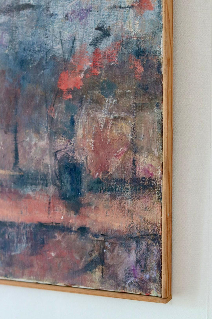 Mid-20th Century Original Abstract Oil on Canvas – Warm Tones
