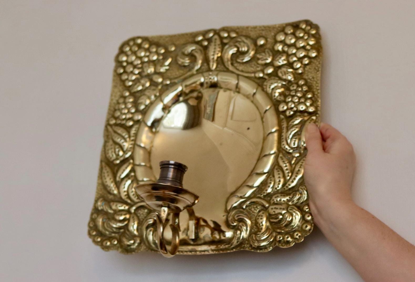 Pair of Antique Swedish Brass Sconce Circa 1800