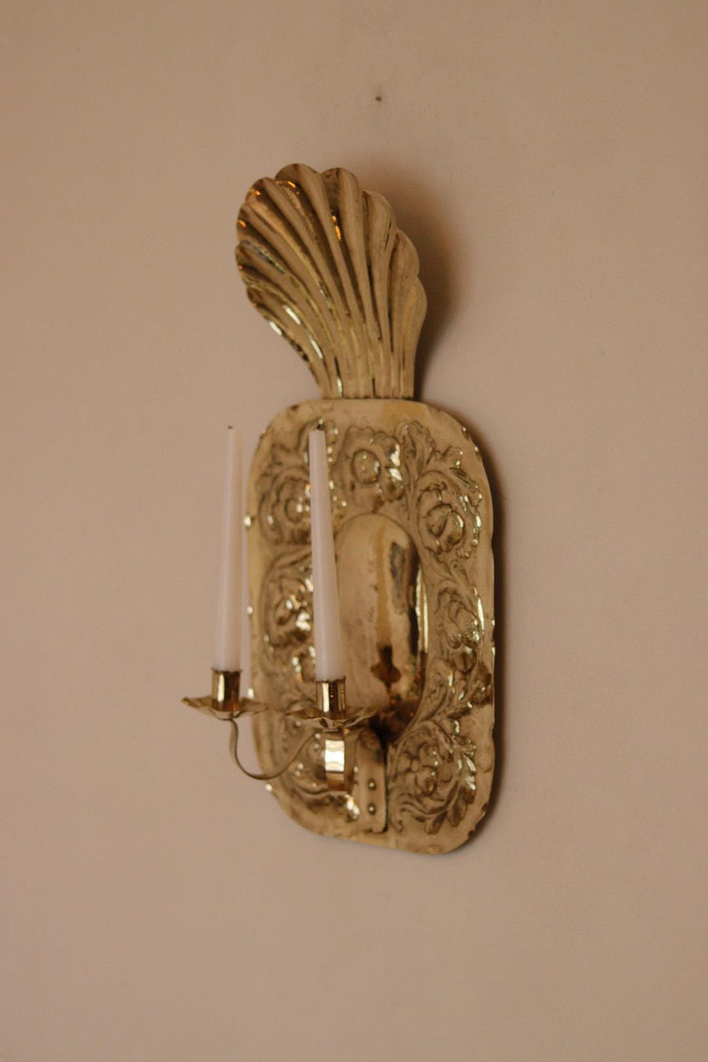 Large Mid-Century Swedish Brass Sconces