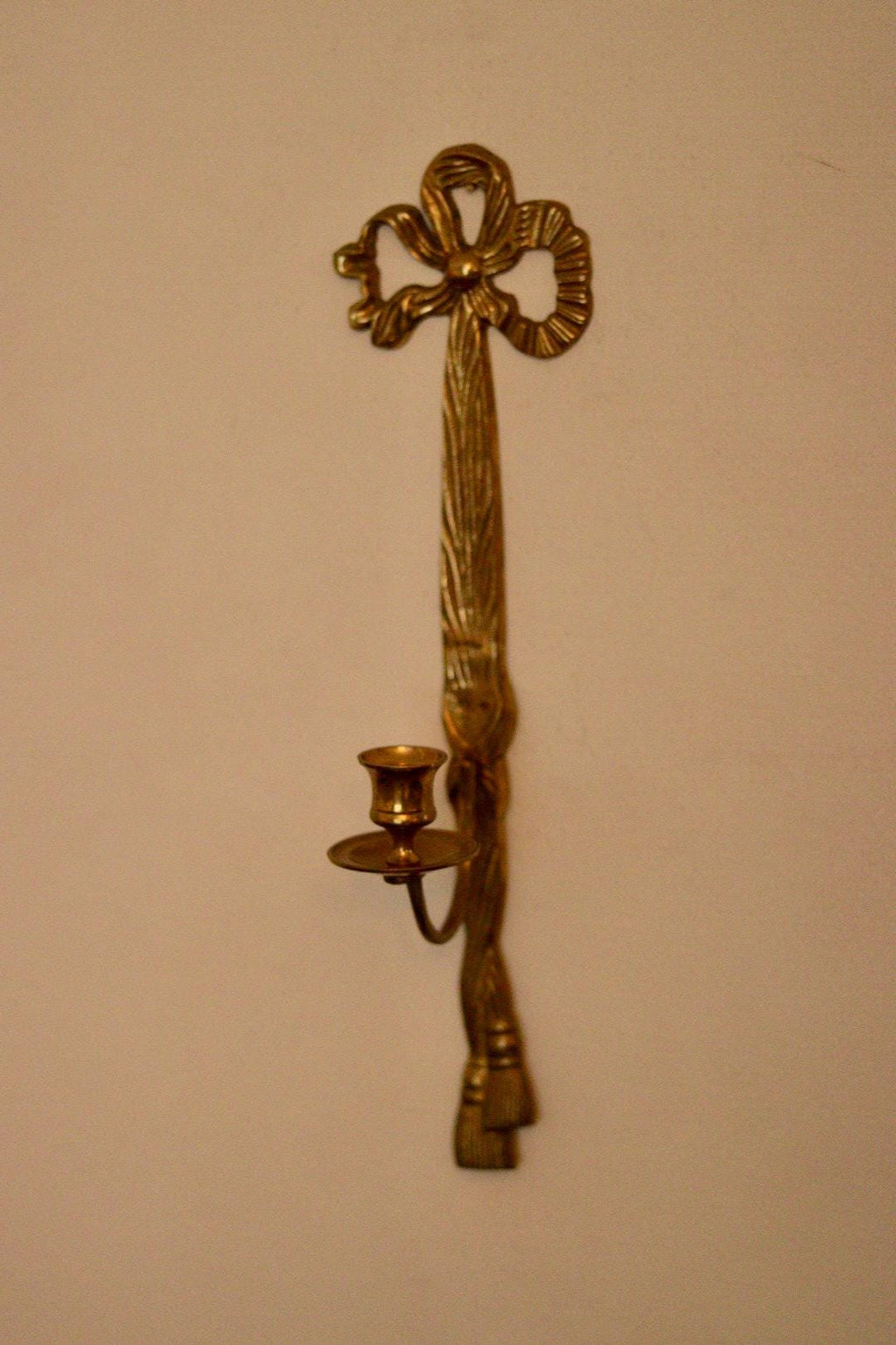 Pair Of Mid Century French Brass Bow Sconces