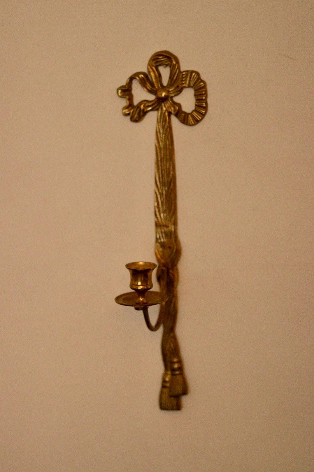 Pair Of Mid Century French Brass Bow Sconces