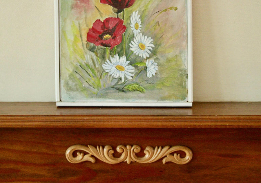 Mid-20th Century Still Life Oil on Canvas – Floral Painting
