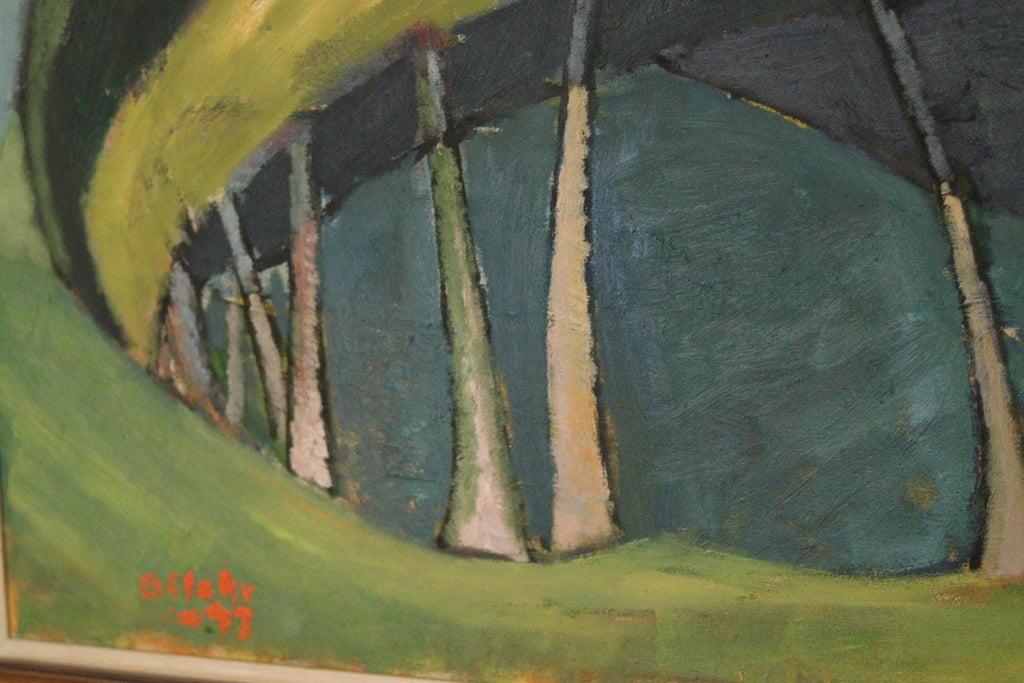 Original Swedish Oil on Panel – Trees