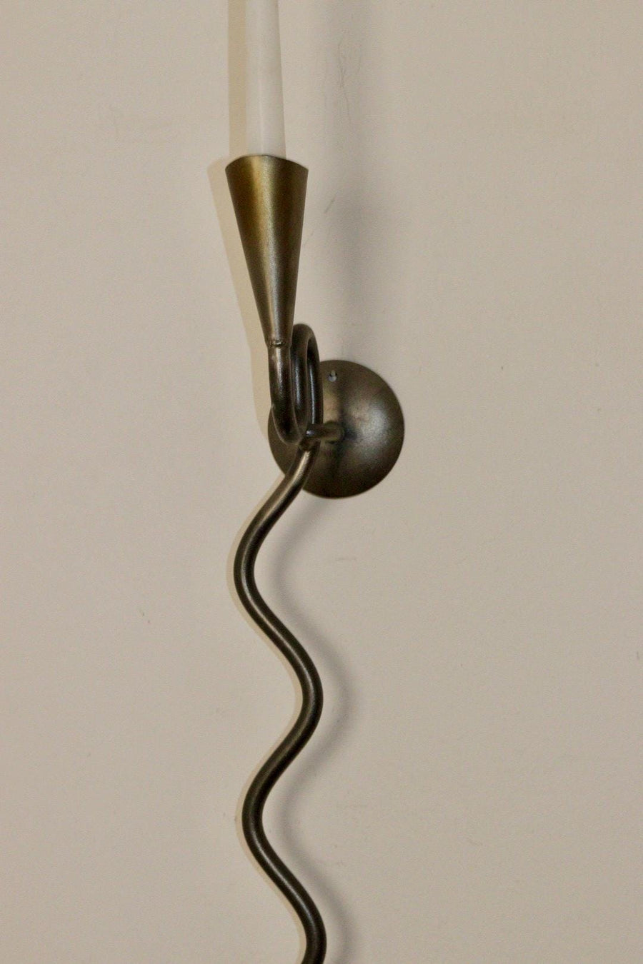 Pair of Mid-Century-Swedish Sconces with Gun Metal Silver Grey Coating
