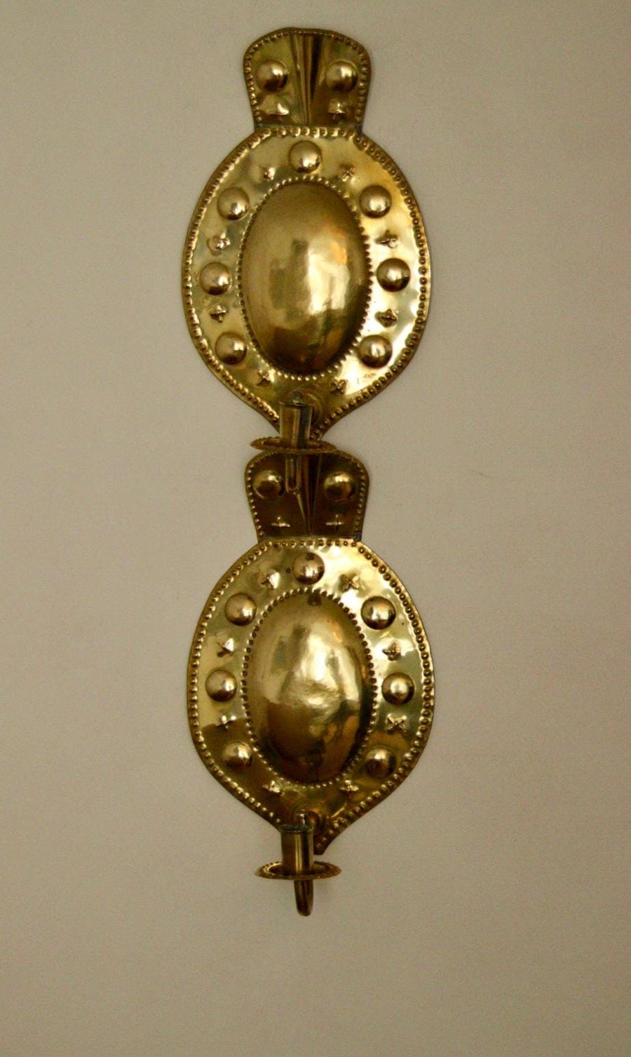 A Pair of Mid Century Swedish Brass Sconces