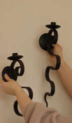 Pair of Mid-Century-Swedish Sconces with Black Coating