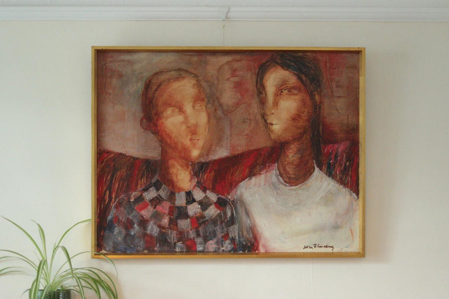 Original Mid Century Oil on Canvas – “Figures”