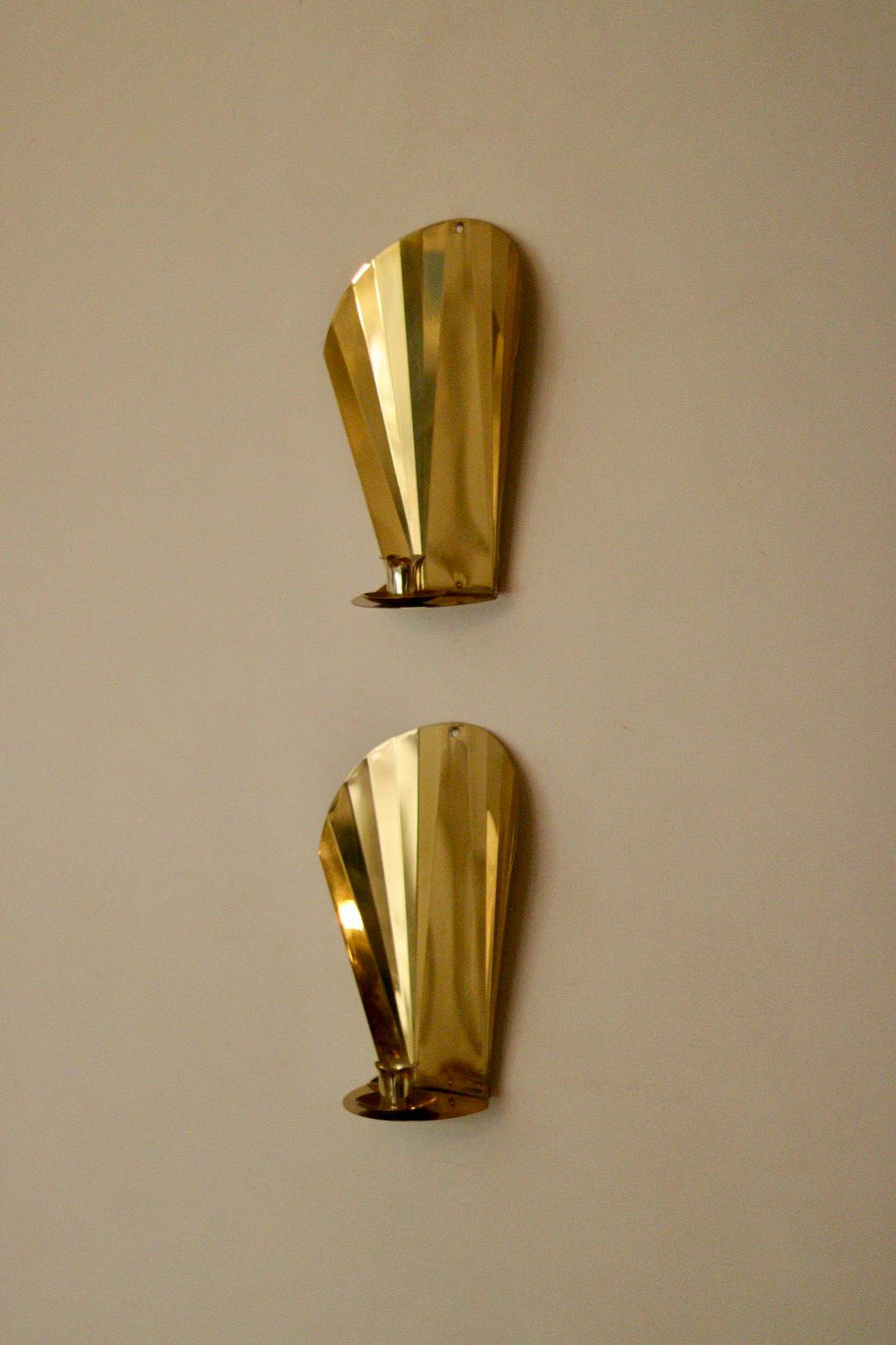 Pair Of Vintage Swedish Brass Sconces