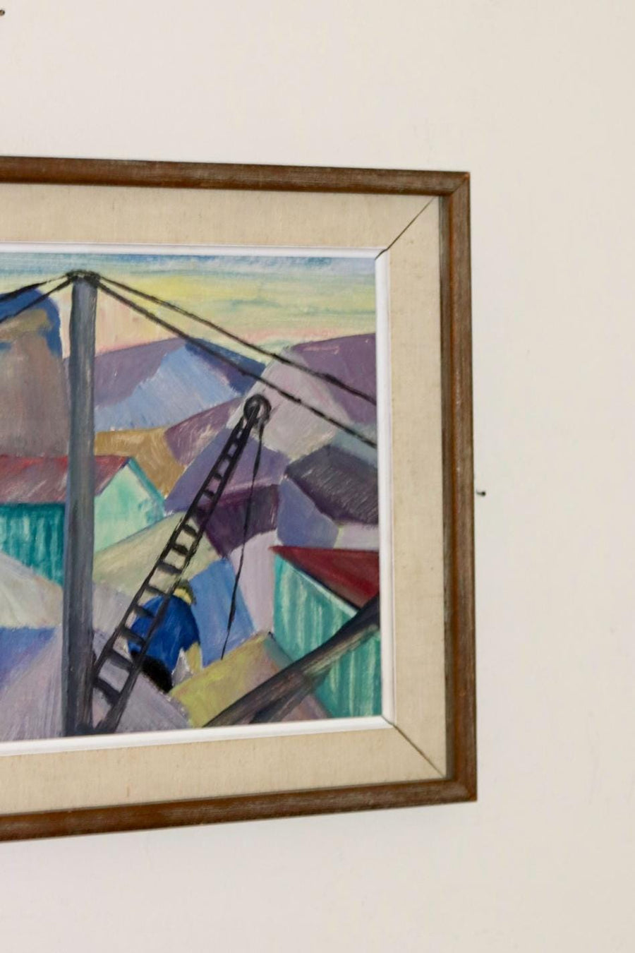 Original Swedish Oil on Panel "Men at Work"