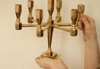 Swedish Vintage Brass Seven Arm Candelabra By Gusum