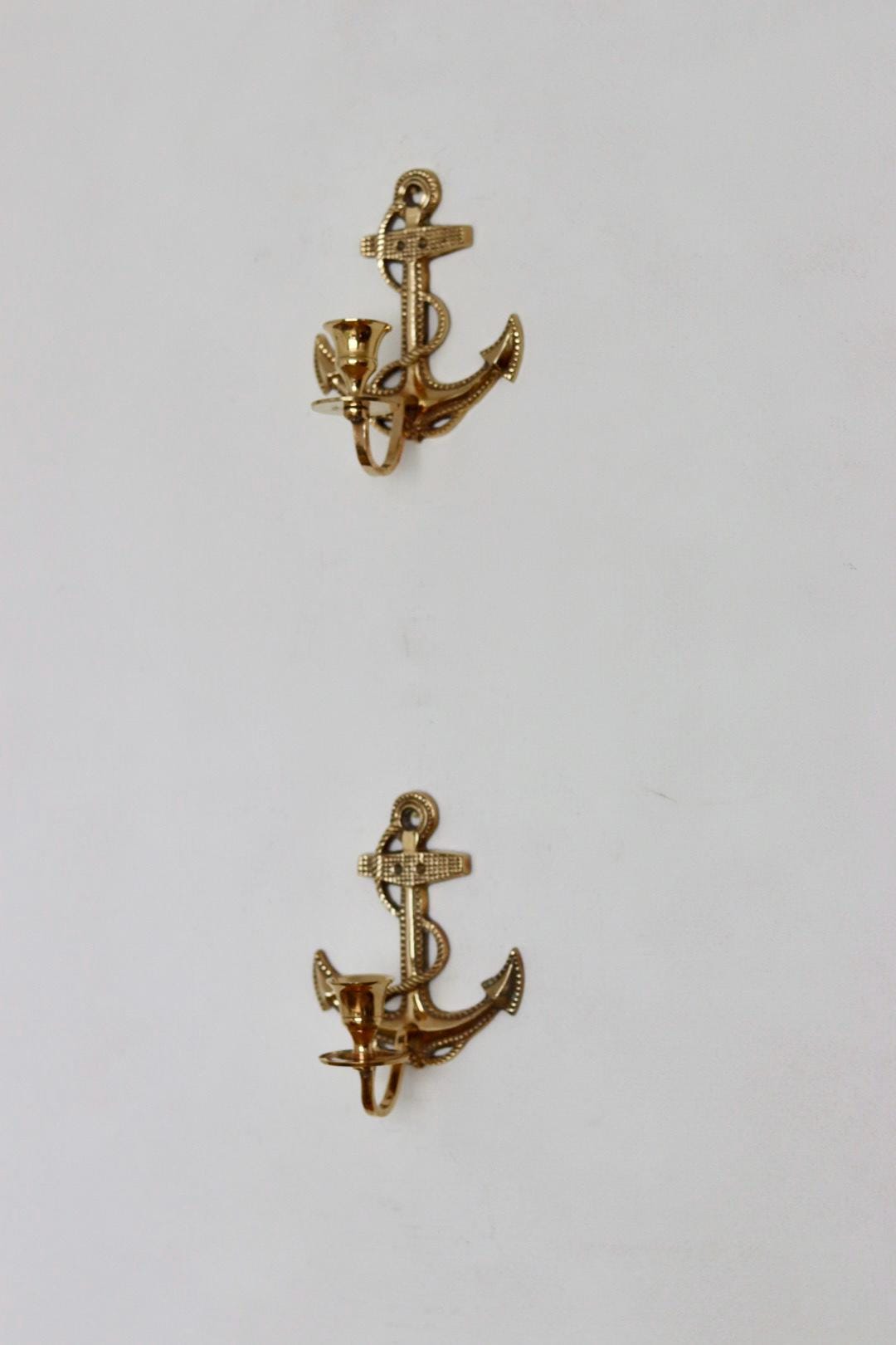 Pair of Vintage Swedish Brass Sconces