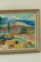 Original Mid Century Oil on Panel – “Landscape with Mountain”