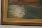 Original  European Oil on Canvas — House by the Lake