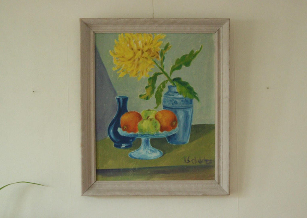 “Still Life: Fruit and Yellow Flower” (Attributed to Schultzer)
