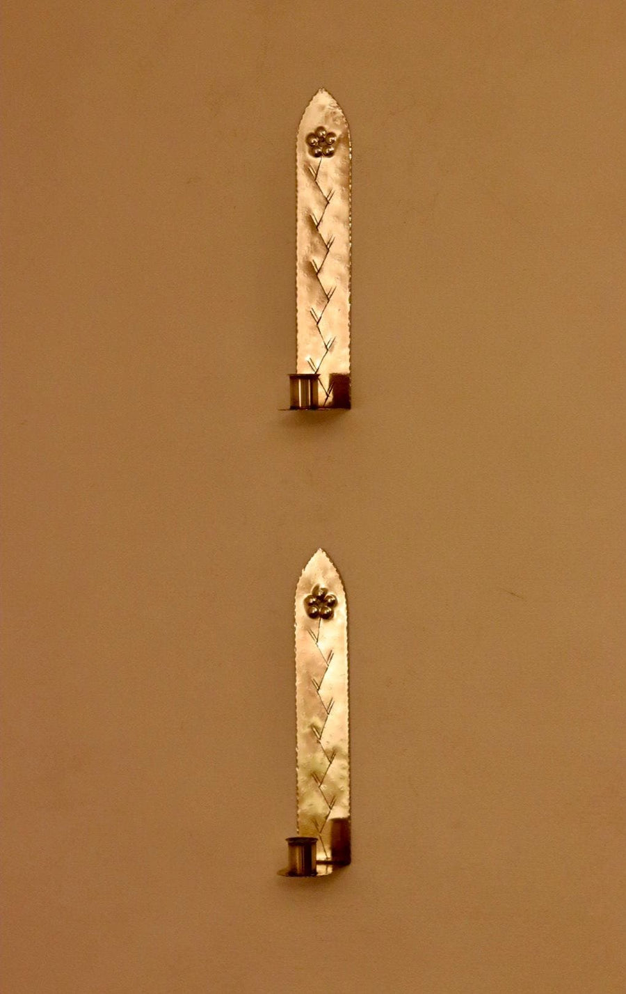 A Pair of Mid Century Swedish Brass Sconces