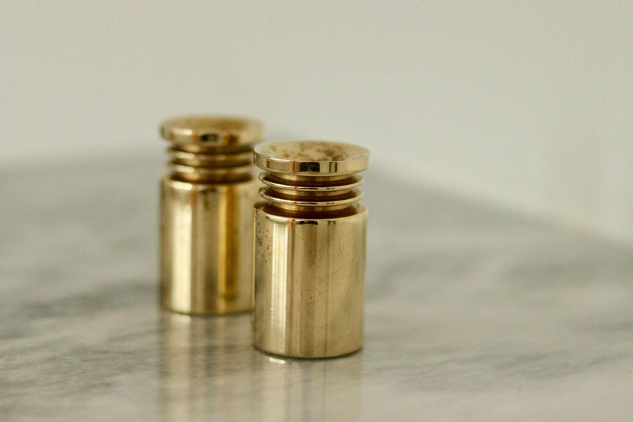 Pair of Mid-Century Swedish Brass Candle Holders