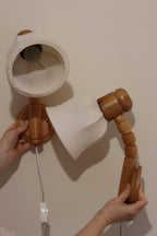 Pair of Vintage Wall Lamps by Solbackens Svarveri, Sweden, 1970s - Pine Wood