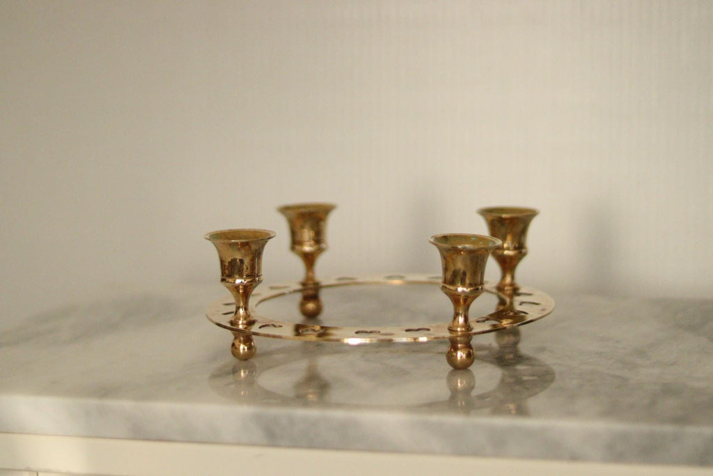 Mid-Century Swedish Brass Candelabra