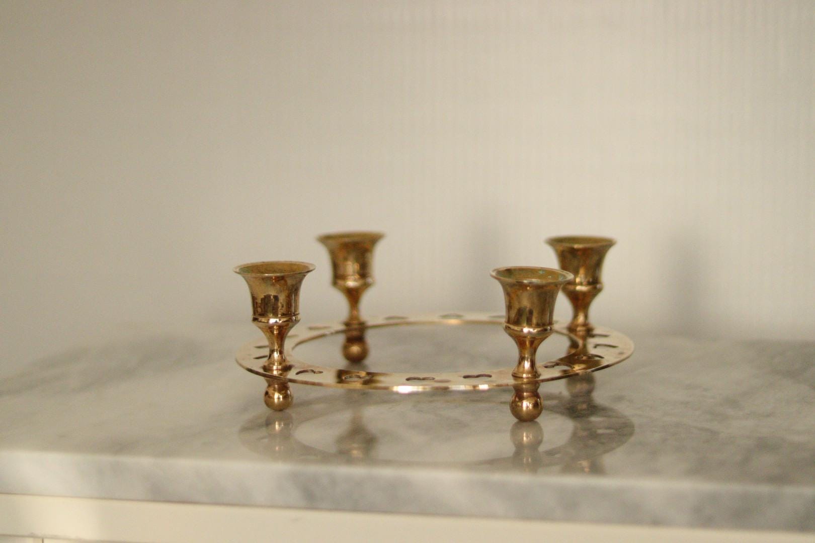 Mid-Century Swedish Brass Candelabra
