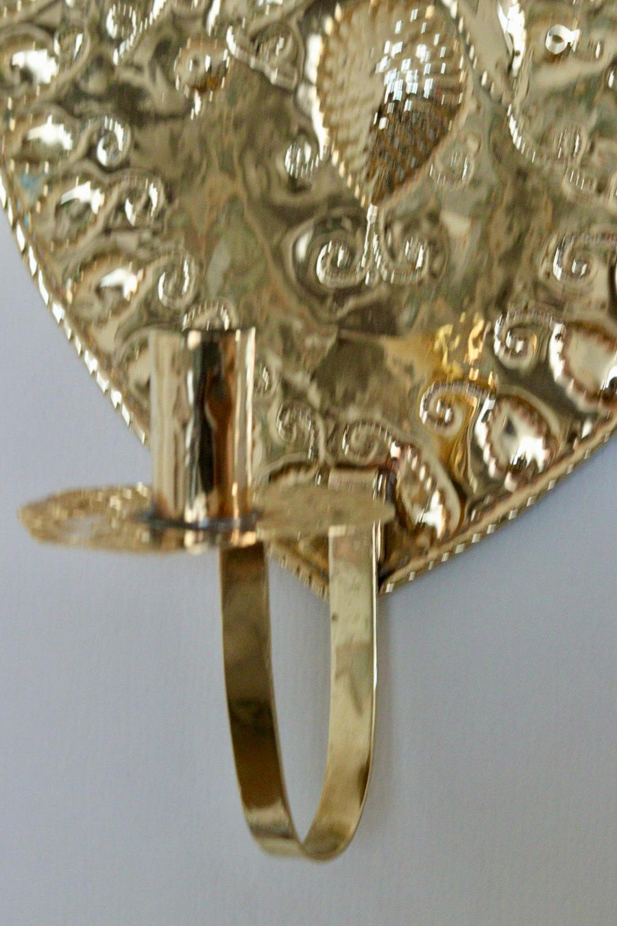 Large Pair Of Mid Century Swedish Brass Sconces
