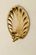 Pair of Vintage Brass Shell Scallop Sconces