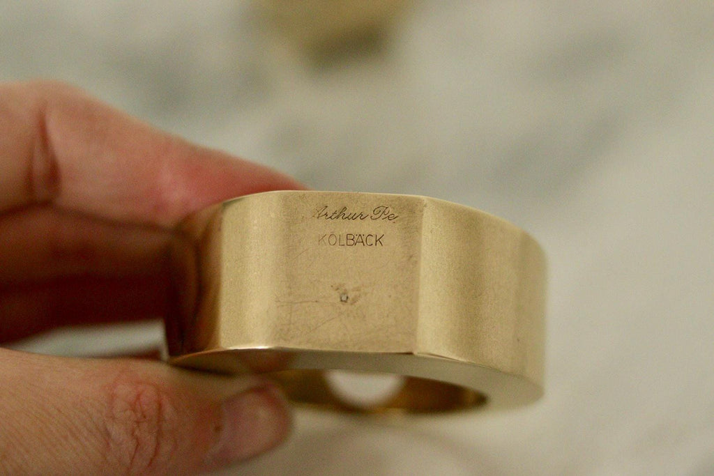 Pair of Swedish Brass Candle Holders by Arthur Pe Kolbäck