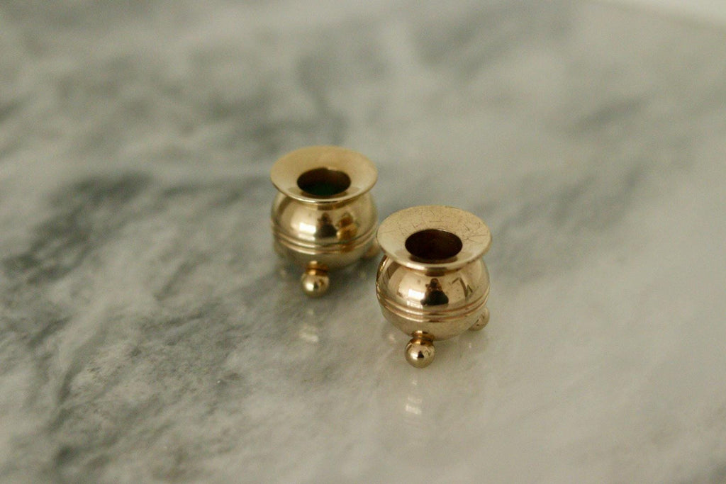 Pair of Mid-Century Swedish Brass Candle Holders by Skultuna
