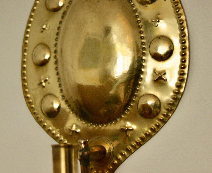 A Pair of Mid Century Swedish Brass Sconces