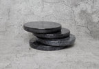 Gabriella – Black Round Natural Marble Coasters - set of 4