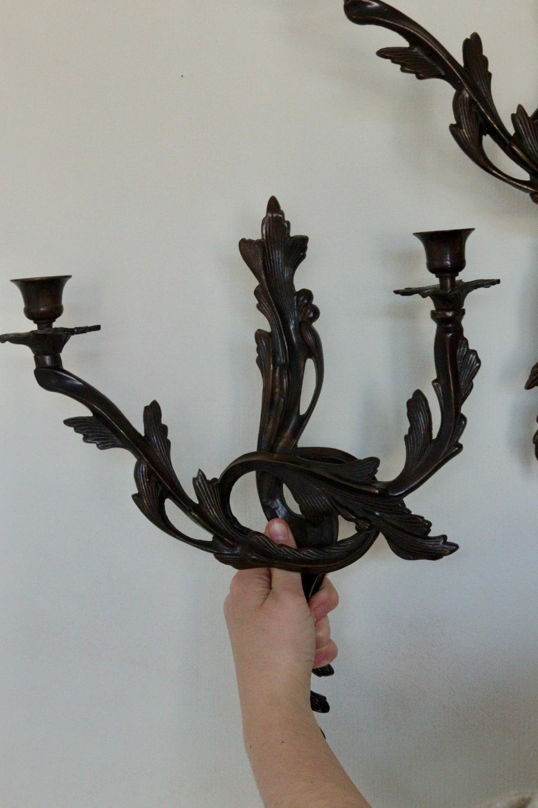 Pair of Vintage Brutalist Metal Sconces