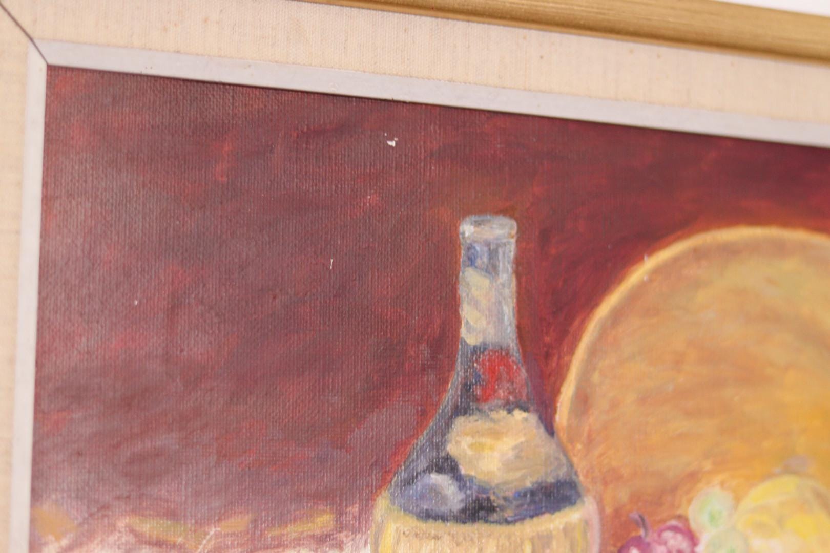 “Still Life with Fruit and Bottle” by A.K.