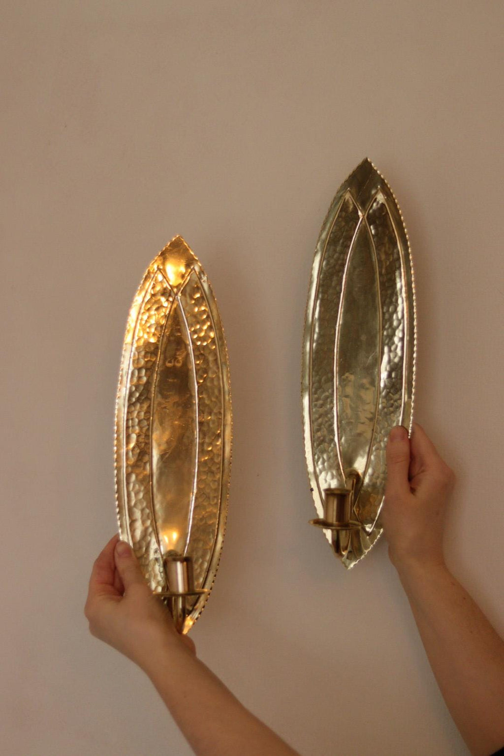Pair of Mid-Century Swedish Brass Sconces