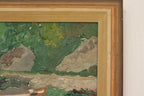 Original  European Oil on Canvas — House by the Lake