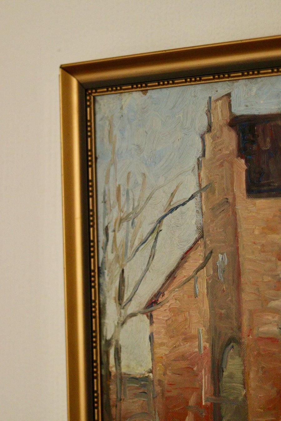 Original European Oil on Panel – Building Scene