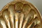 Pair of Vintage Brass Sconces with Scallop Detail
