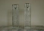 Pair Of Solid Glass Candlesticks "Arkipelago" From ittala Finland