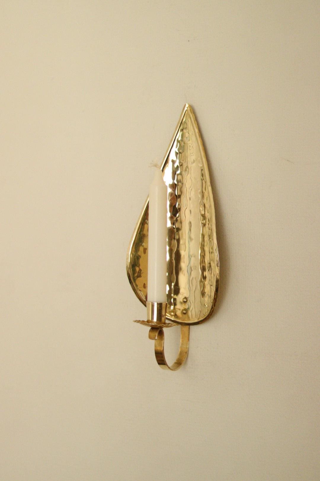 SINGLE Mid Century Swedish Brass Sconce