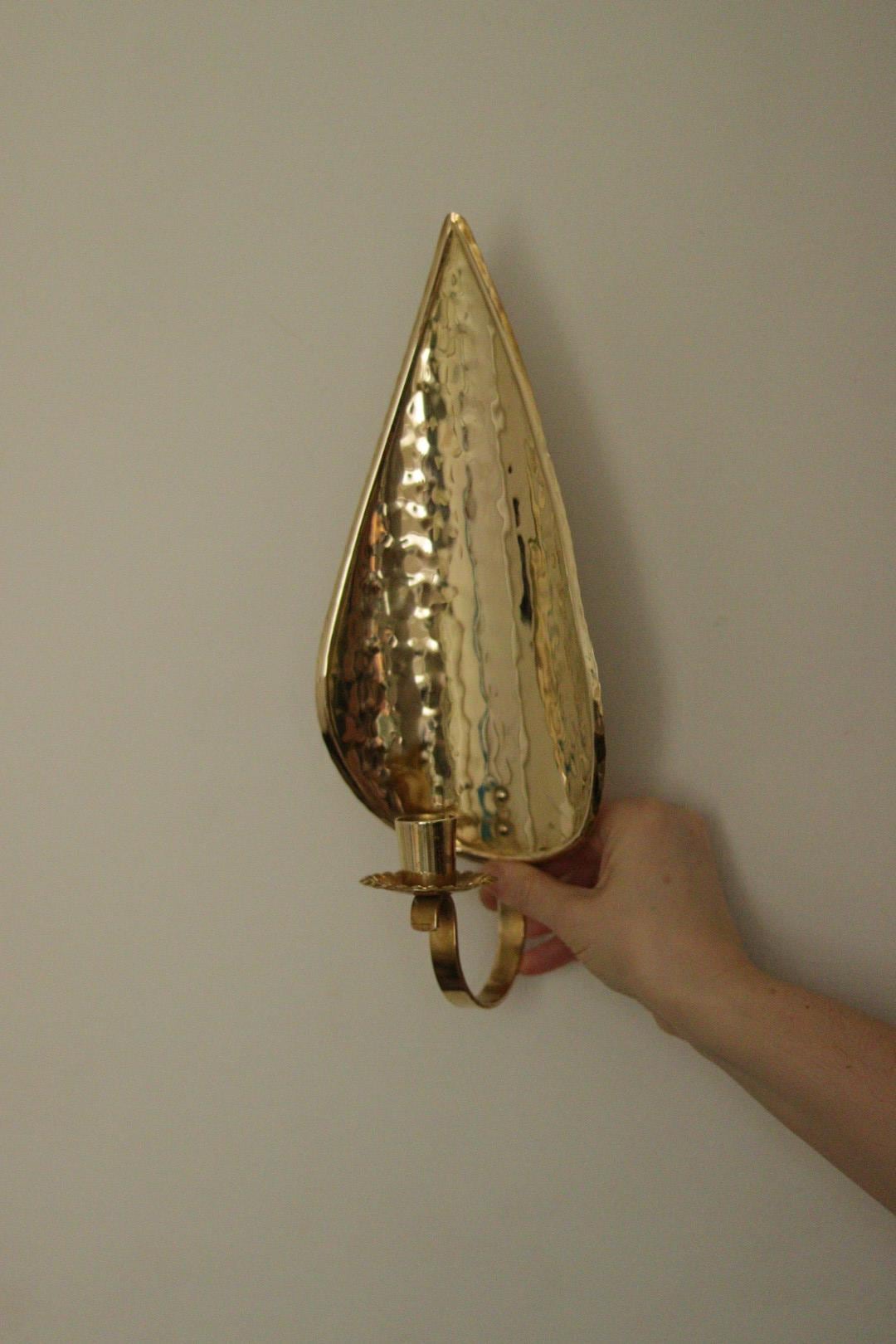 SINGLE Mid Century Swedish Brass Sconce