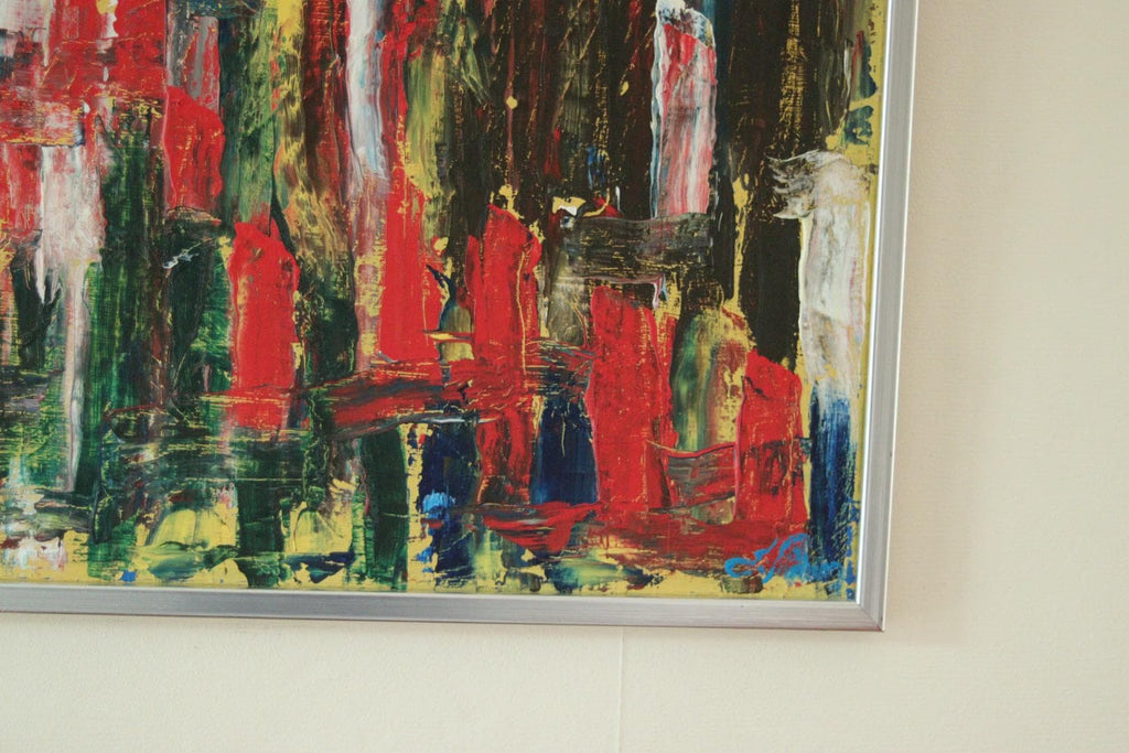 Original Vintage Abstract Oil on Canvas