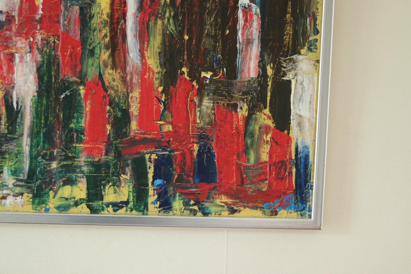 Original Vintage Abstract Oil on Canvas