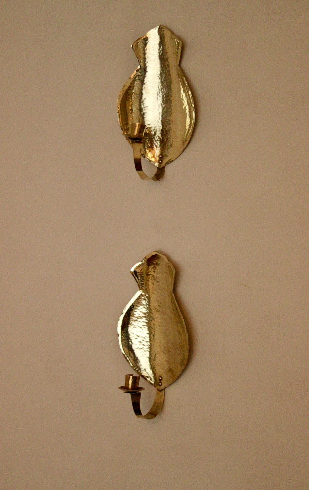 Pair of Mid Century Swedish Brass Sconces