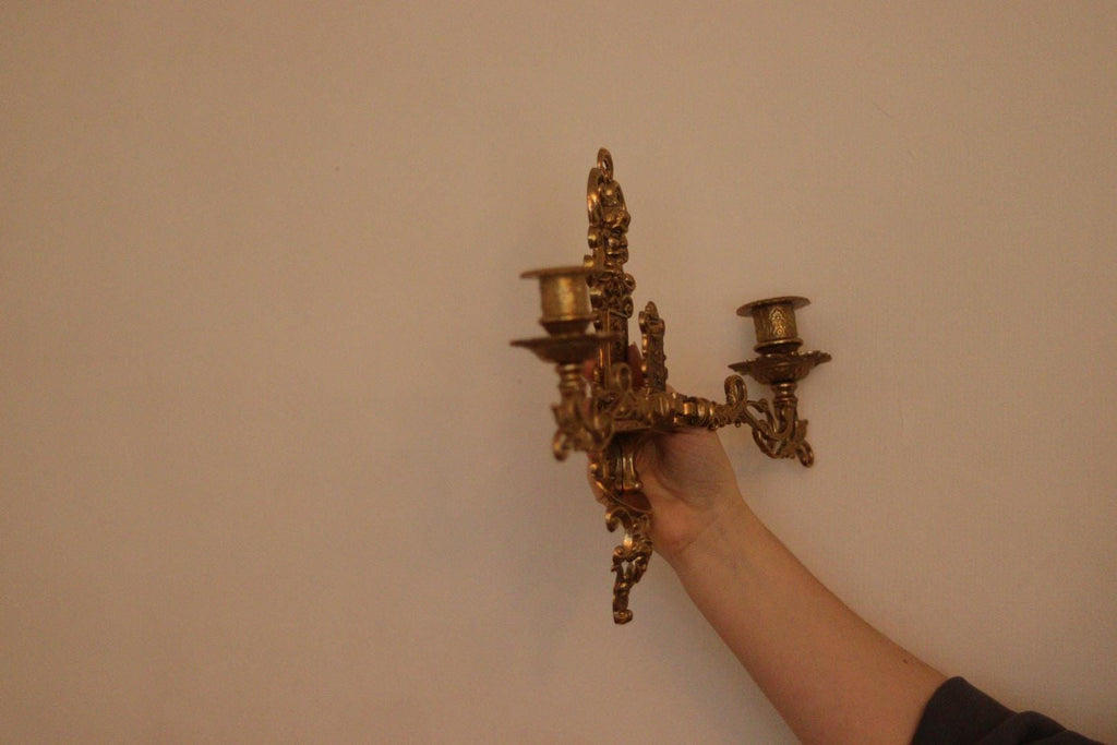 SINGLE Mid Century Swedish Brass Sconce