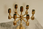 Vintage Seven -Arm Swedish Brass Candelabra by Gusum circa 1978