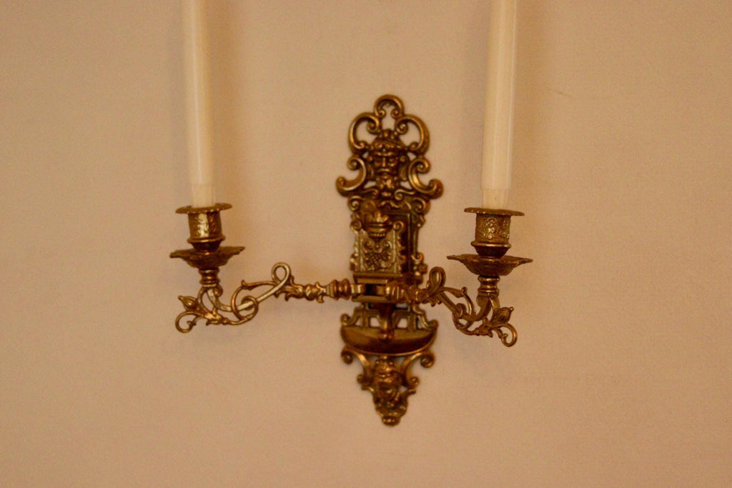 SINGLE Mid Century Swedish Brass Sconce