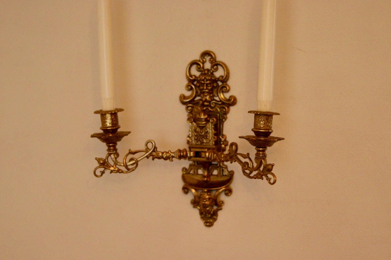 SINGLE Mid Century Swedish Brass Sconce