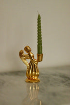 Pair of Vintage Swedish Brass Angel Candleholders by Skultuna